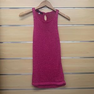 Knitted fuchsia tank top